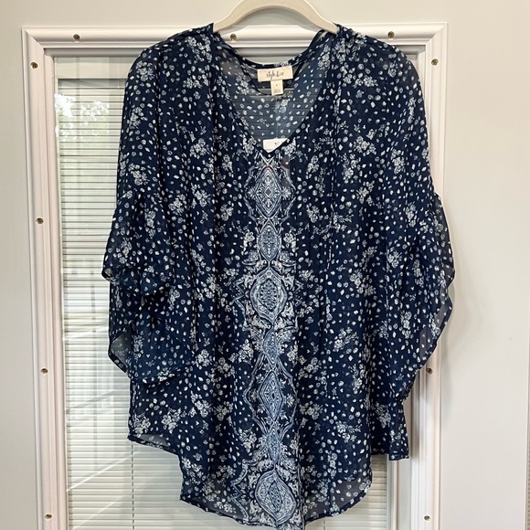 Style & Co Flowy Boho “Spring Awakens” Top - Picture 2 of 9